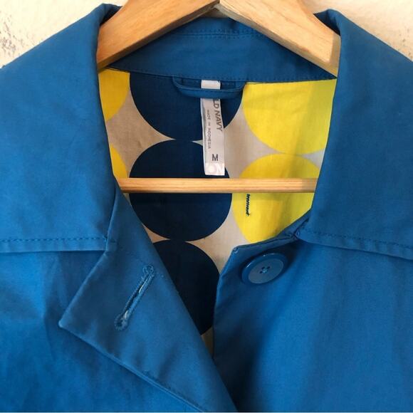 Old Navy Jacket Women’s Size Medium Blue Waterproof Rain Pea Coat Outerwear - Picture 2 of 13